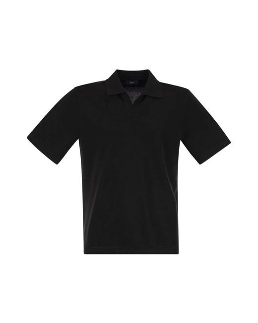 Herno Black Polo Shirts for men