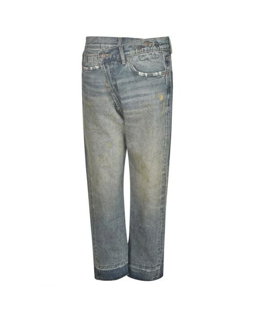 R13 Gray Straight Jeans