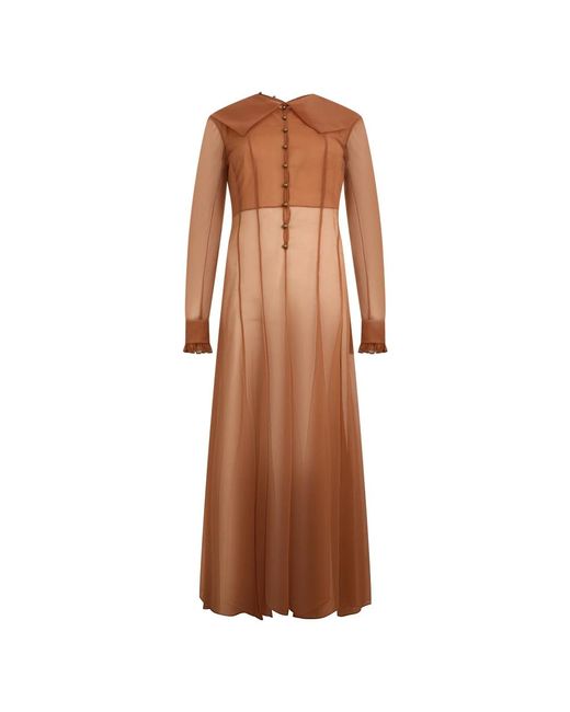 Philosophy Di Lorenzo Serafini Brown Maxi Dresses