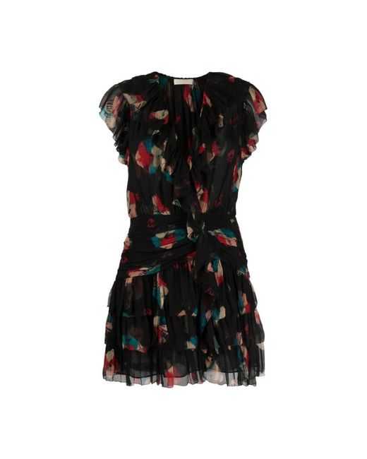 Ulla Johnson Kleedjes ,Zwart ,Elegante Witte Zijden Mini Jurk in het Black