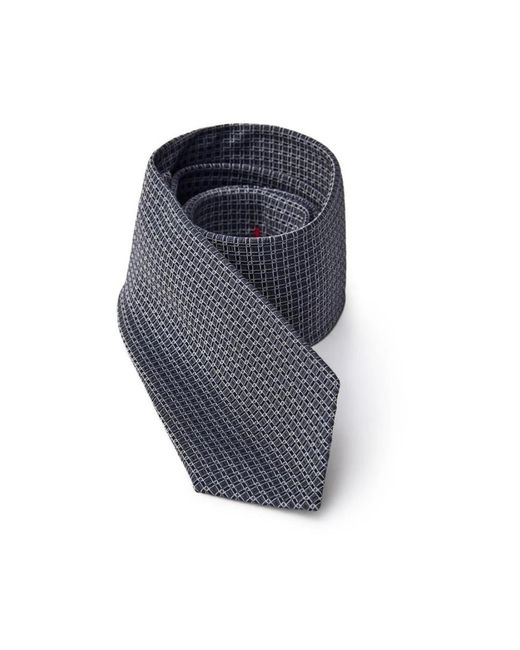 Jil Sander Accessoires ,Grijs ,Klassieke Geometrische Zijden Stropdas in het Blue voor heren