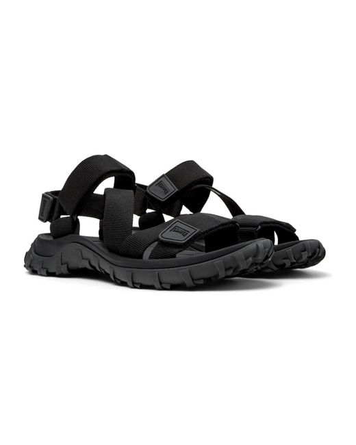 Camper Black Flat Sandals for men