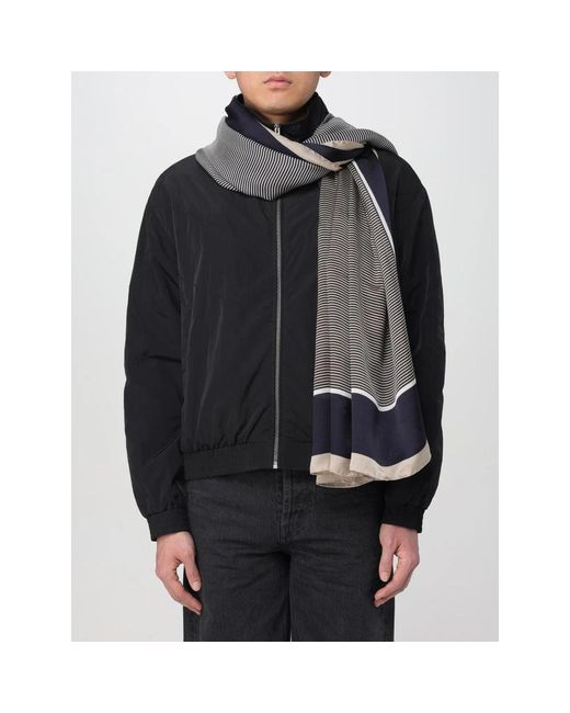 Saint Laurent Gestreifter Seidenschal Elegantes Accessoire in Black für Herren