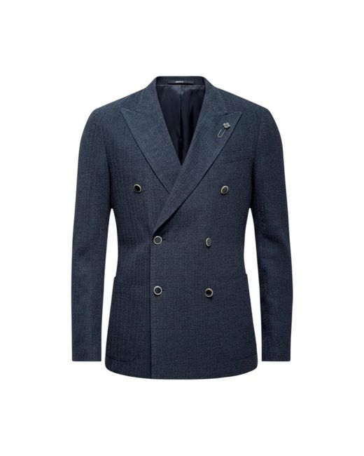 Lardini Dubbelrijige Blazer in het Blue voor heren