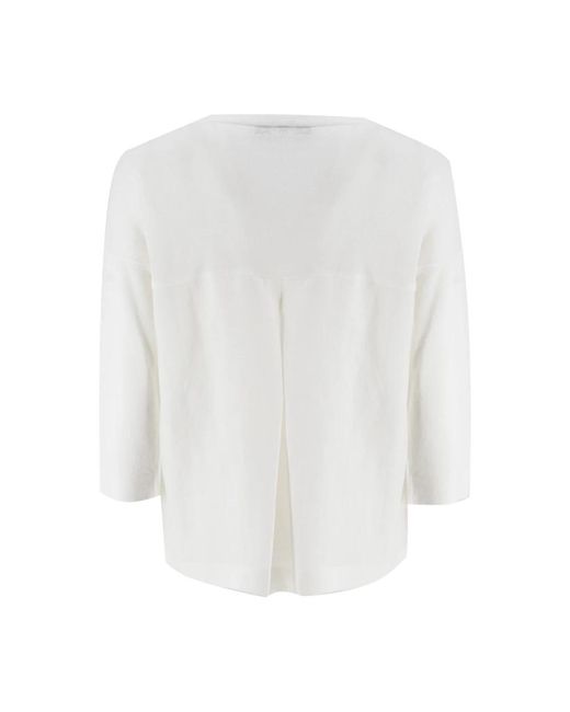 Le Tricot Perugia Long Sleeve Tops in het White