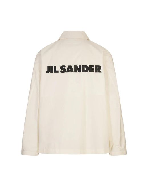 Jil Sander Weiße Baumwollbluse in Natural für Herren