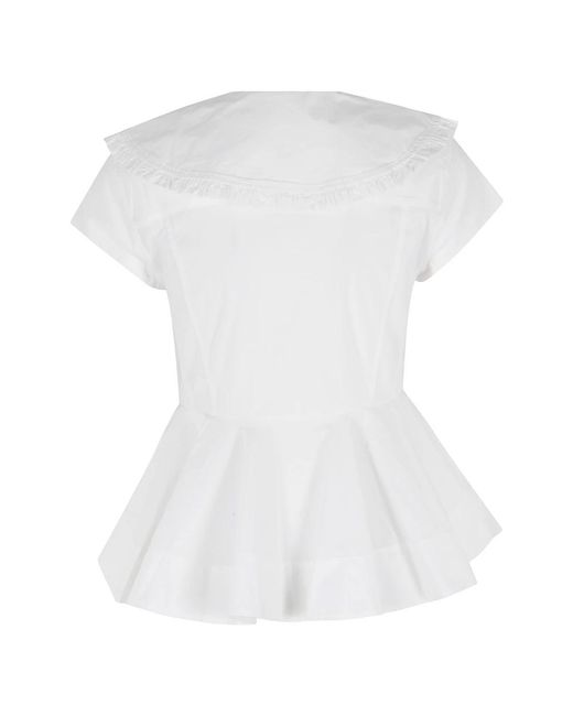 Ganni White Blouses