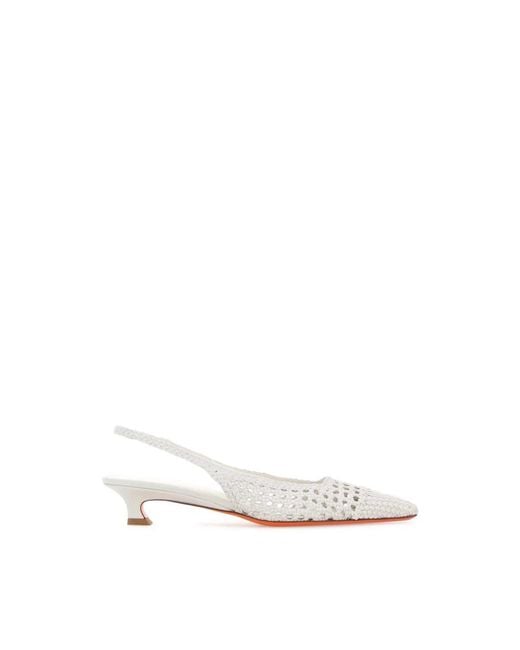Santoni White Pumps