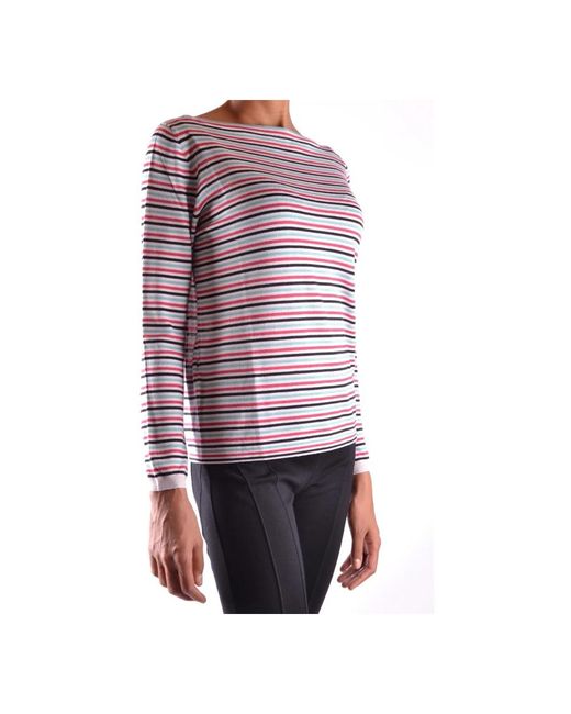 Prada Tops ,Roze ,Katoen Casual Top Met Lange Mouwen En Meerkleurige Strepen in het Purple