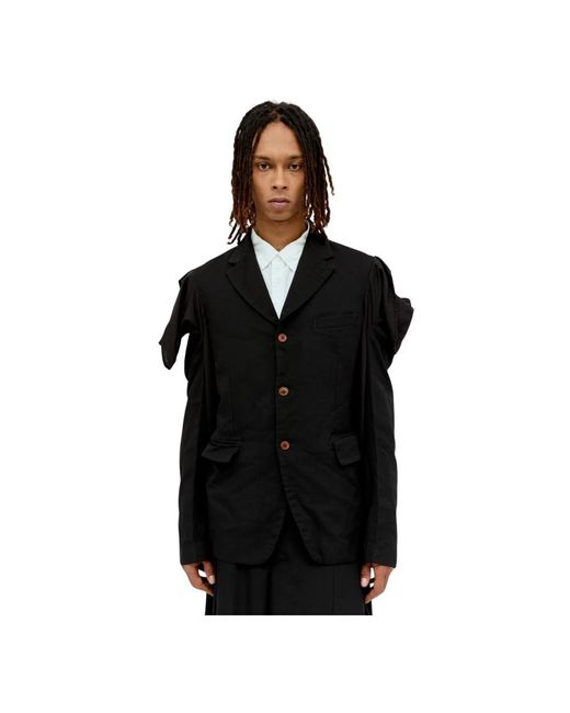 Comme des Garçons Jassen ,Zwart ,Polyester Ruffle Panel Double Sleeves Blazer in het Black voor heren