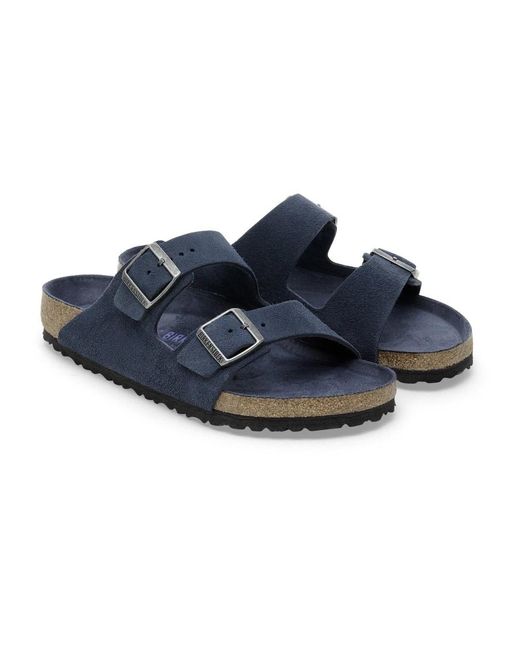 Birkenstock Blue Sliders for men