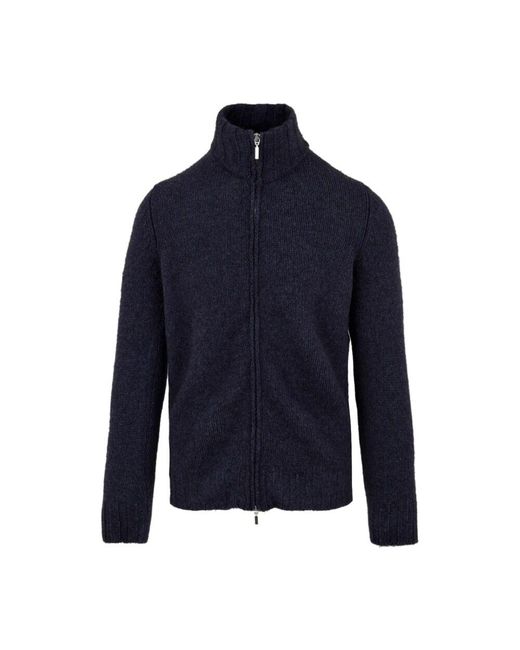 FILIPPO DE LAURENTIIS Blauer pullover mit durchgehendem reißverschluss in Blue für Herren