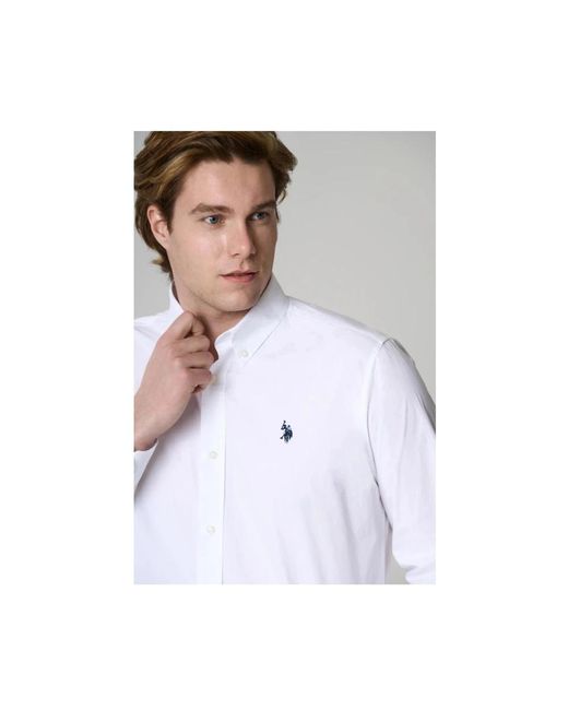 U.S. POLO ASSN. Baumwoll-popeline-hemd in White für Herren