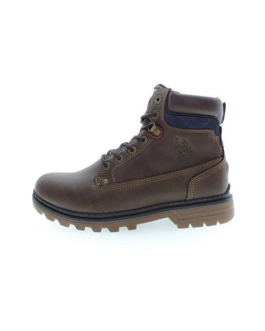 U.S. POLO ASSN. Brown Lace-Up Boots for men