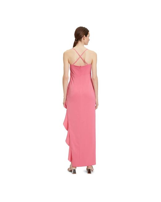 Vera Mont Pink Elegantes abendkleid mit rüsche,romantisches abendkleid mit volant