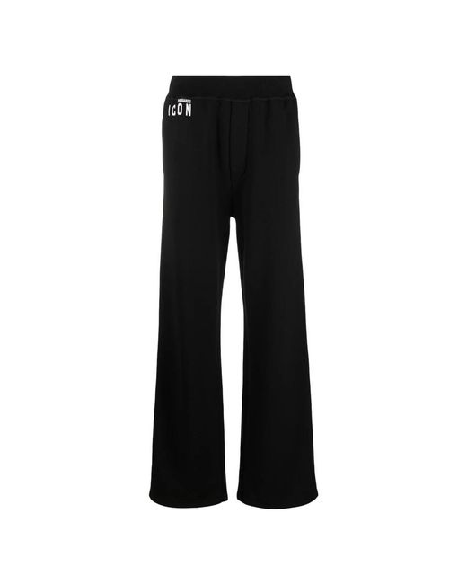 DSquared² Black Wide Trousers