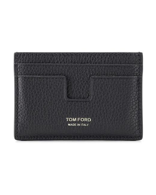 Tom Ford Accessoires ,Zwart ,Leer Grain Leather Cardholder in het Black voor heren