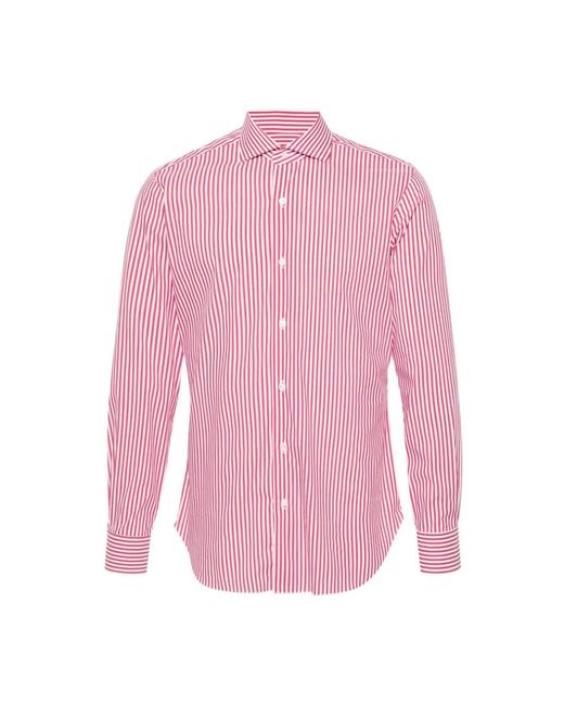Barba Napoli Schwarze hemden ss24 bekleidung in Pink für Herren