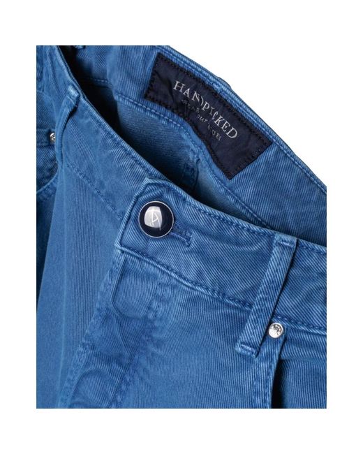 Hand Picked Blue Slim-Fit Trousers for men