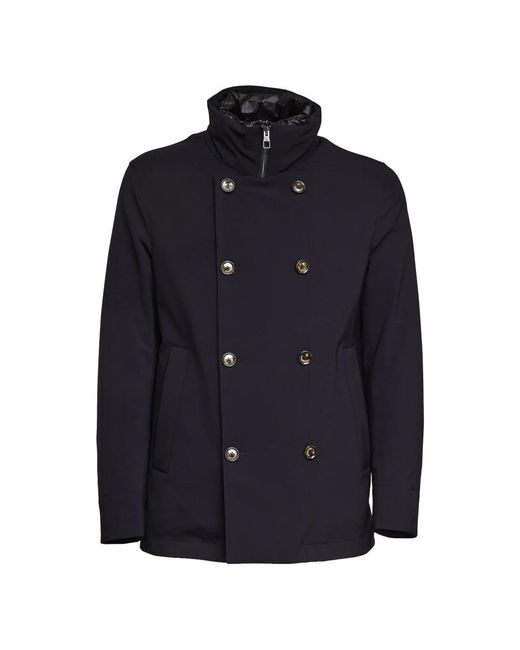 Montecore Jassen ,Blauw ,Leer Double-Breasted Jas in het Blue voor heren