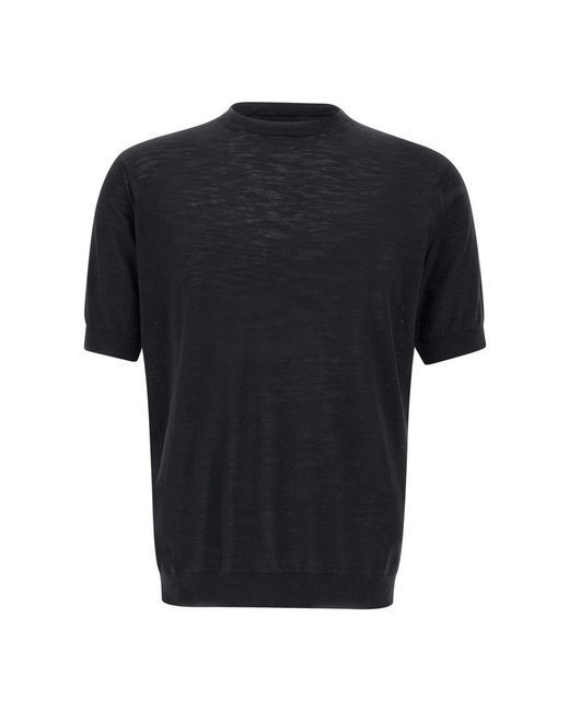 FILIPPO DE LAURENTIIS Black Round-Neck Knitwear for men