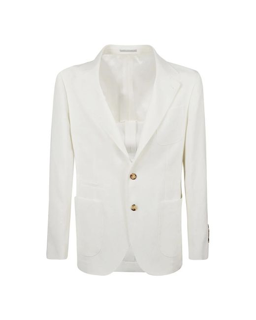 Brunello Cucinelli Jassen ,Linnen Deconstructed Jassen Voor Stijlvolle Looks in het White voor heren
