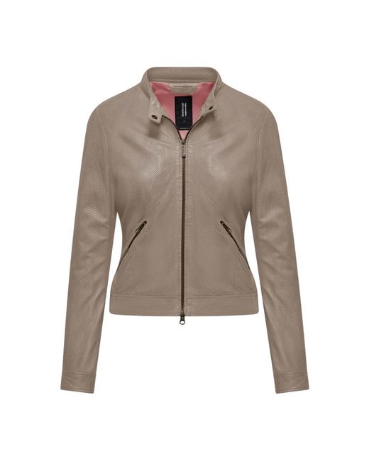 Leather Jackets Bomboogie de color Brown