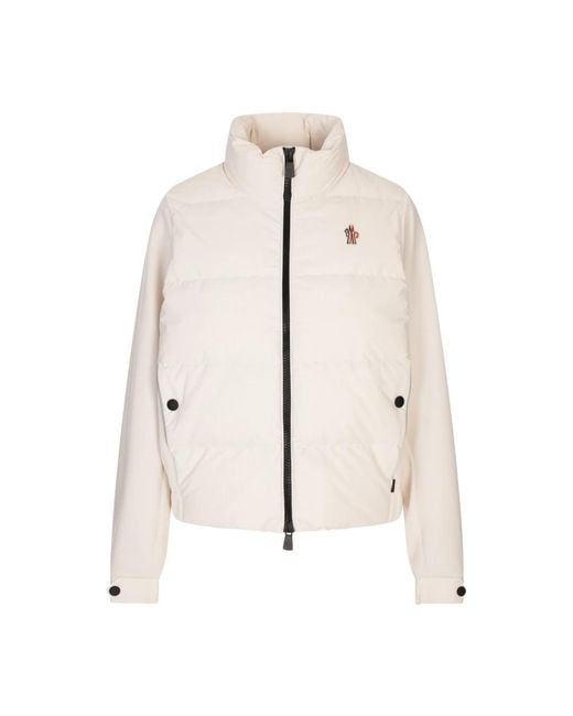 Moncler Natural Gepolsterter Frontpanel Pullover Weiß