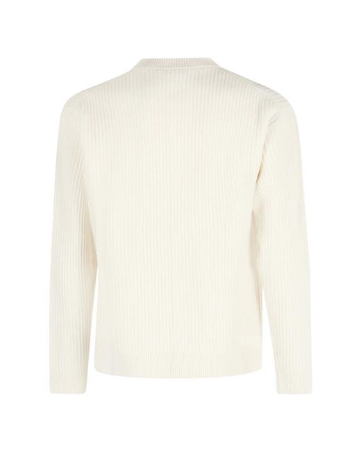 Maison Kitsuné Truien & Vesten ,Wit ,Wol Fox Head Wool Ribbed Cardigan in het White voor heren