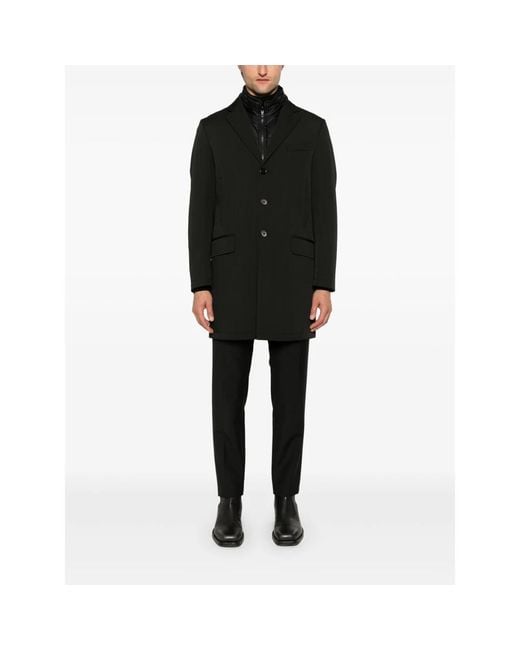 Fay Black Single-Breasted Coats for men