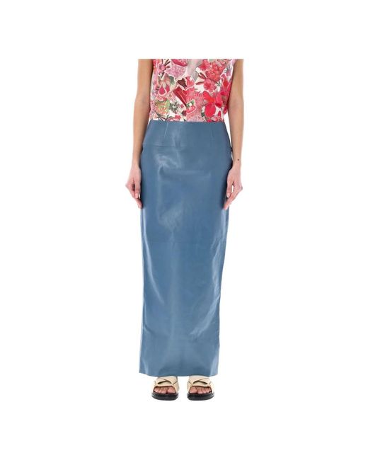 Marni Blue Leather Skirts