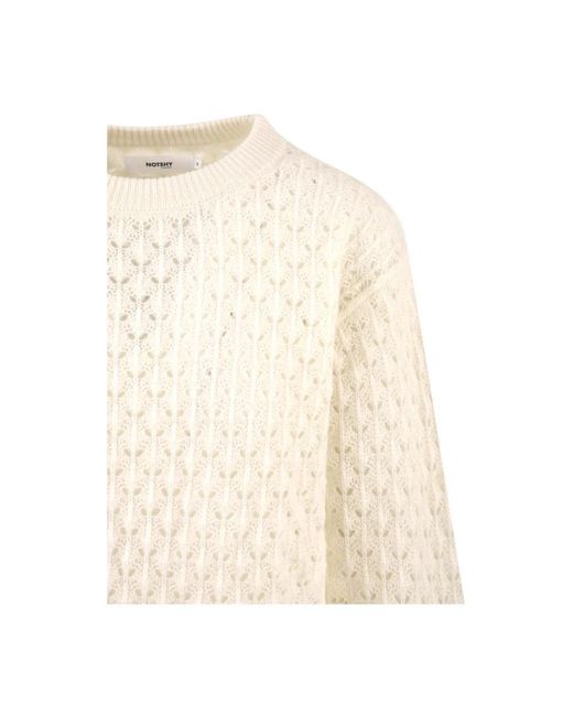 Not Shy Natural Round-Neck Knitwear