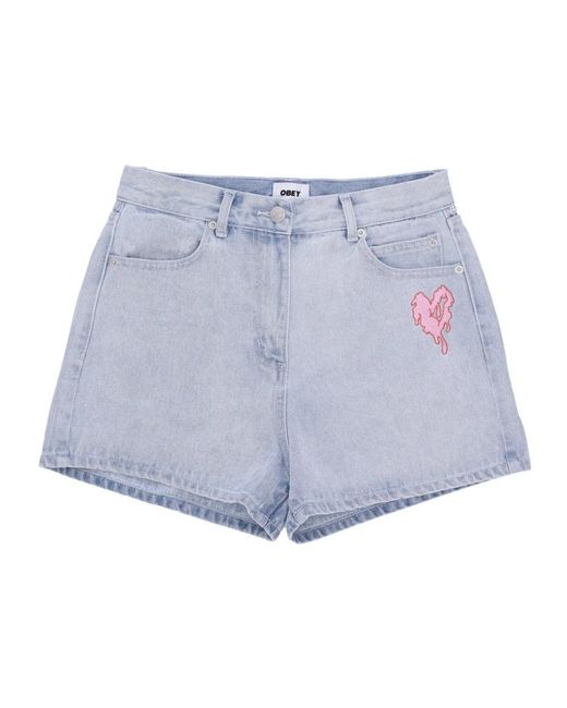 Obey Blue Denim Shorts
