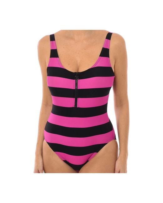 Michael Kors Badmode ,Veelkleurig ,Polyester Sporty Zip Zwempak in het Red