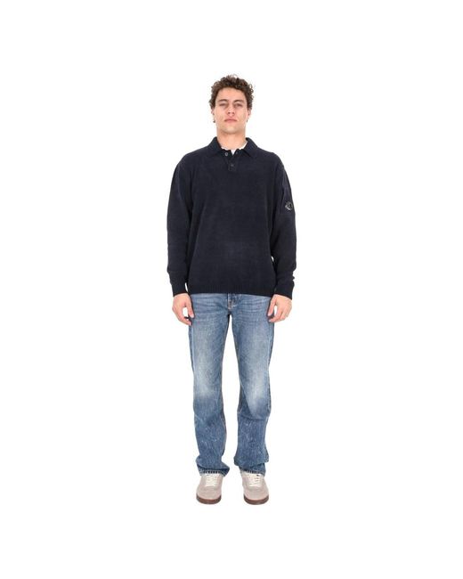 Round-Neck Knitwear di C P Company in Blue da Uomo