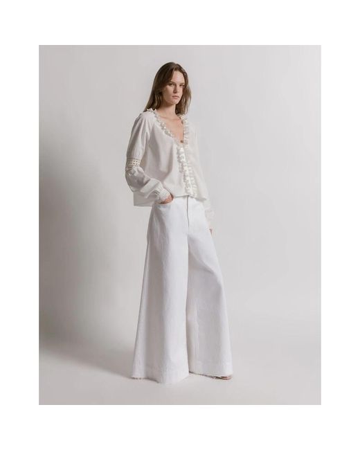 Alberta Ferretti Gray Wide Jeans