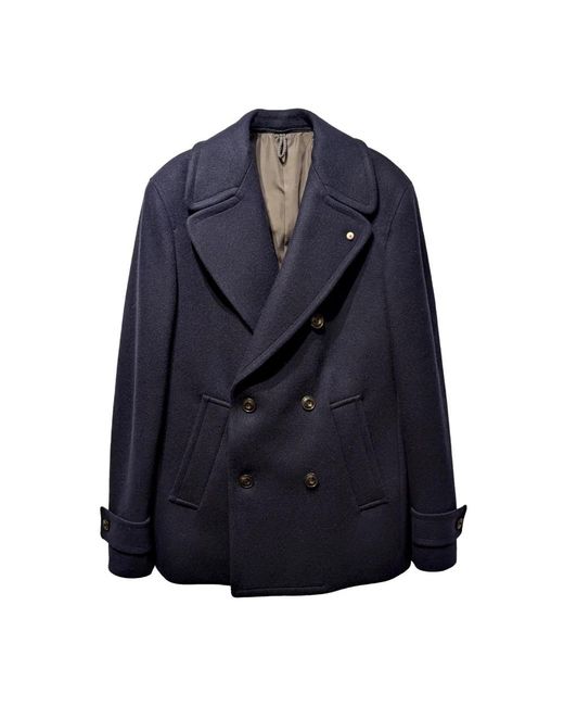 L.b.m. 1911 Blue Double-Breasted Coats for men
