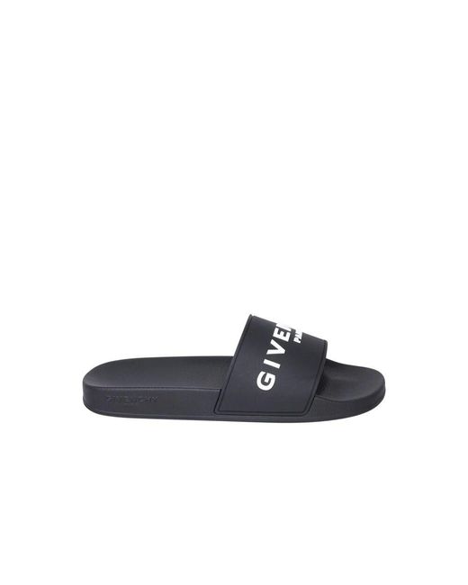 Givenchy Schwarze Sandalen Stilvolle Bequeme Slides in Blue für Herren