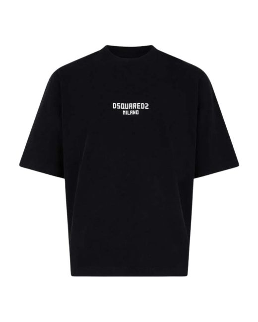 DSquared² Tops ,Zwart ,Milano T-Shirt in het Black voor heren