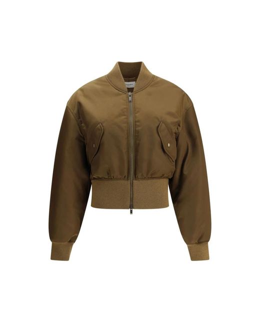 Saint Laurent Glanzende Nylon Bomberjack in het Green