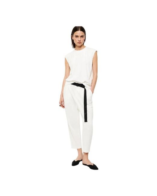 Imperial White Cropped Trousers