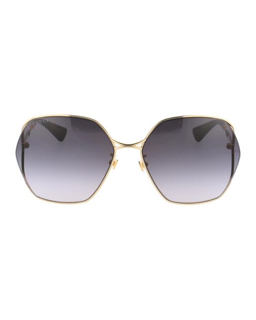 Gucci Metallic Stylische sonnenbrille gg0818sa
