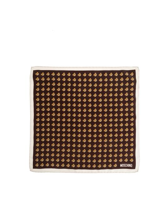 Moschino Brown Seidene Einstecktuch