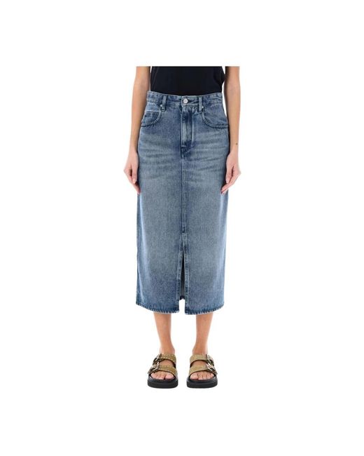 Isabel Marant Etoile Denim Midi Rok in het Blue