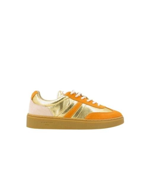 Serafini Yellow Leder-Sneaker Mit Logodetails