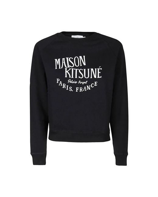 Felpa nera con logo di Maison Kitsuné in Black