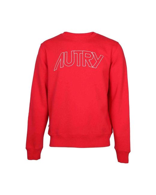 Autry Hoodies & Sweatvesten ,Rood ,Katoen Logo Sweatshirt in het Red voor heren