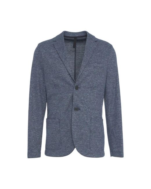 Harris Wharf London Blauer leinenmischungsblazer in Blue für Herren