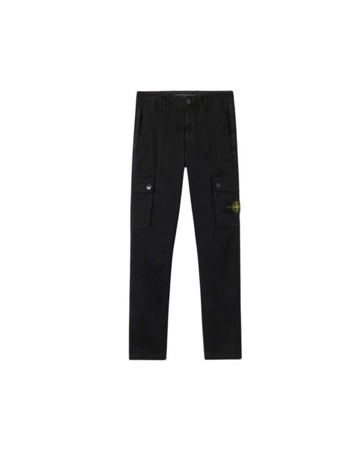 Stone Island Black Slim-Fit Trousers for men