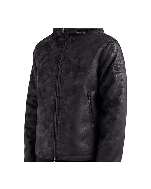 EA7 Gray Winter Jackets for men
